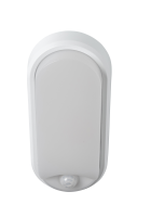 OHIO Multiwattage 8W 12W 18W IP54 Oval Bulkhead 3000 4000 6500K PIR c/w White and Black Trims