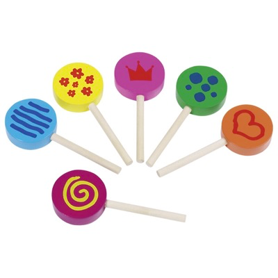 wooden toy set of lollipops