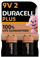 DURACELL PLUS TWIN PACK OF 9V BATTERIES