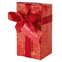 Deluxe Christmas ballotin of Belgian dark chocolates with menu tag 8x225g