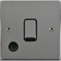Schneider Ultimate Low Profile 20Amp Double Pole switch with flex outlet Polished Chrome with Black Insert | LV0701.0239