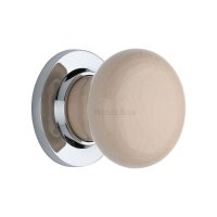 8010-PC - Cream Crackle Knob With Polished Chrome Base
