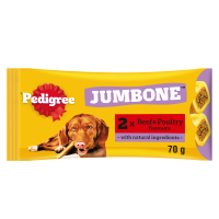 Pedigree Jumbone Beef and Poultry Flavours 2 Sticks Medium Dog Treats 12x180gm DL00P