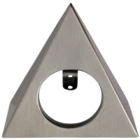 Triangular Shell Accessory for Commodore cabinet light, Brushed chrome