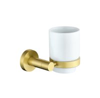 ERLA DESTINO BRUSHED BRASS TUMBLER HOLDER & CUP