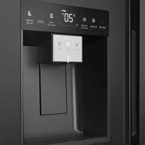 Haier American Style Plumbed Side by Side Fridge Freezer - Slate Black | HSW59F18EIPT