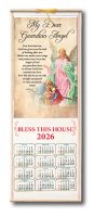 Wood Scroll Calendar/Guardian Angel   (9691)