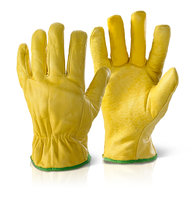 Yellow Leather Drivers Glove