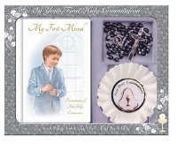 Communion Gift Set/Boy/Black Rosary   (C5193)