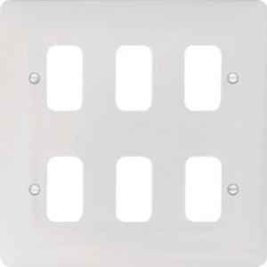Hager Sollysta 6G Grid Plate White WMGP6