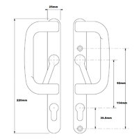 PATIO HANDLE LOCKING WHITE