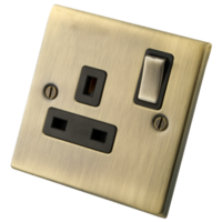 1 Gang 13 Amp Antique Brass Switched Socket MAB113SS