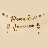 Gold 'Ramadan Kareem' Card Banner x2 2m