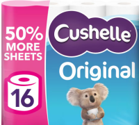 Cushelle Original 50% Longer Lasting Toilet Tissue 16 Rolls
