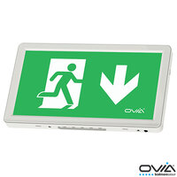 Ovia 3W Emergency LED Box Maintained Sign - White - Down Legend