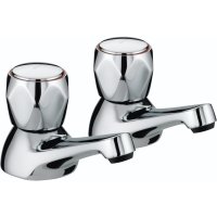 Bristan Club Bath Taps with Metal Heads Chrome VAC 3/4 C MT