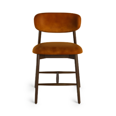 Manor Boucle Bar Stool - Rustic Orange