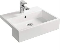STRADA K082101 SEMI-COUNTERTOP BASIN 50x42cm 1H OVERFLOW WHITE
