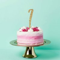 Gold Number '7' Glitter Acrylic Cake Topper