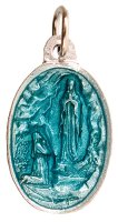Medal - Enamelled Lourdes   (1563/LDS)