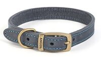 Ancol Timberwolf Leather Collar Blue 24" x 1