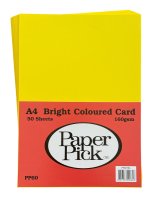 A4 Yellow Card 160gsm (50) 