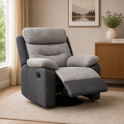 Dillon Fabric Recliner armchair - Grey
