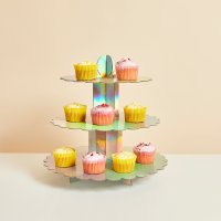 Iridescent 3 Tier Scallop Cake Stand