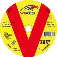 Vires S/S Cutting Disc 125mm x 1.0mm