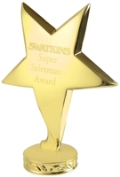 10cm Metal Standing Star (Gold)