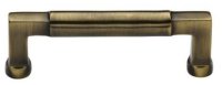 C0312 101-AT - Heritage Brass Cabinet Pull Bauhaus Design 101MM CTC Antique Brass Finish