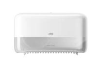 558040 Tork Twin Coreless Mid Size Toilet Roll Dispenser White 