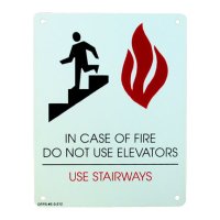 "In Case of Fire Use Stairways" Sign, 5-1/2" W x 7" H, Rigid  Plastic