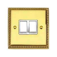BRASS HERITAGE SWITCH 2 GANG  2 WAY