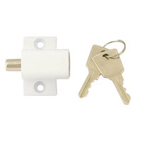 Patio Door Push Lock White Bulk