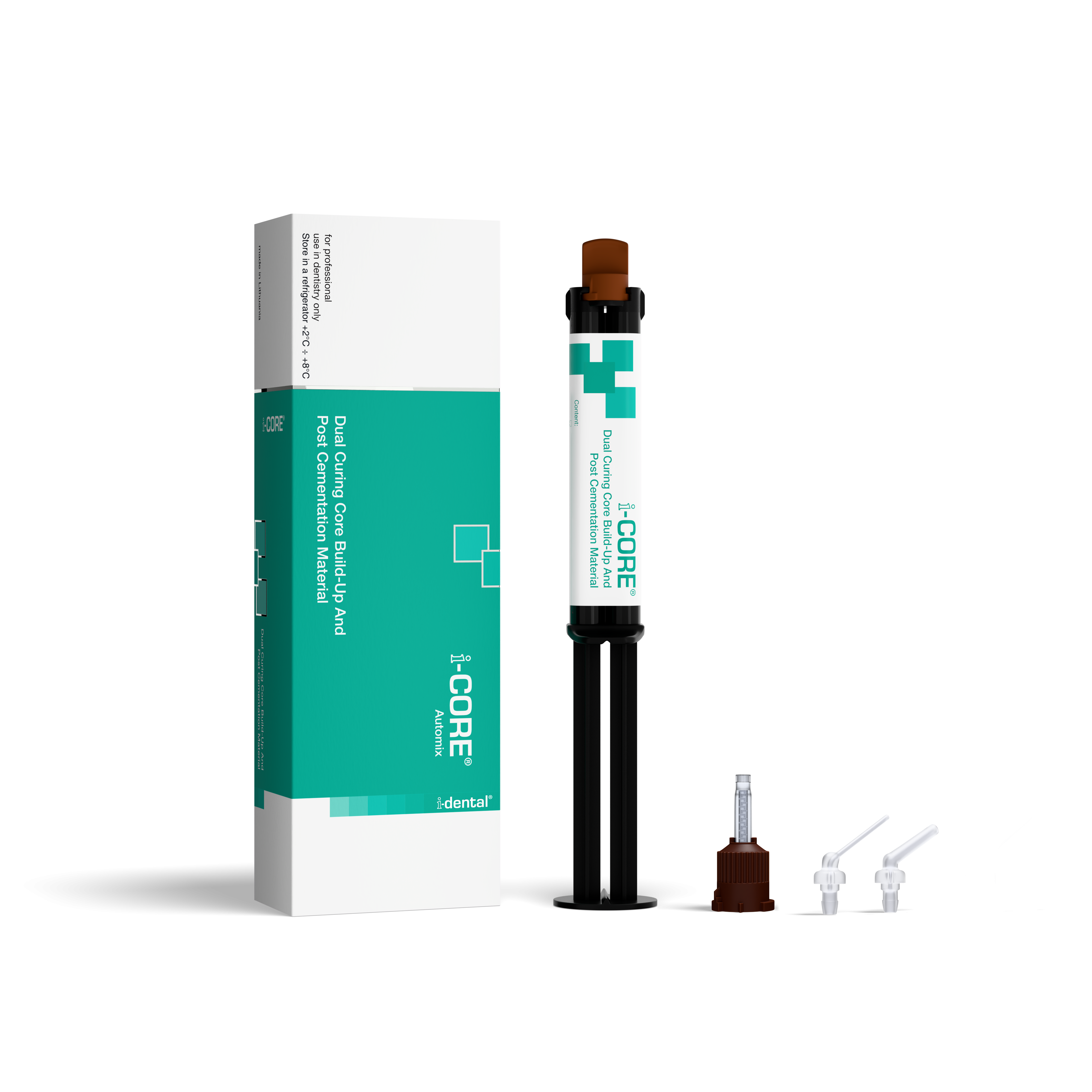 i-Core Dual Curing Core Build Up And Post Cementation 9g Syringe, 10 Each Automix, Root Canal And Endo Tips