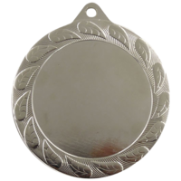 70mm Medallion with Leaf Design (Silver)