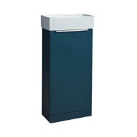 Tucker French Amersham 400mm Floor Standing Single Door Cloakroom Basin Unit Matt Dark Blue