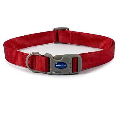 Ancol Red Nylon Adjustable Dog Collar 45 - 70cm