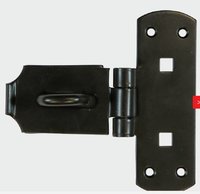 Vertical Hasp & Staple Heavy 150mm (6") Black