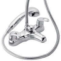 Tucker French Radlett Two Taphole Deck Mounted Bath Shower Mixer with Shower Kit Chrome