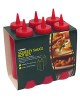 Sauce Bottle Red 32 oz Pack 4