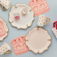 Striped Shaped Paper Plates - Pack of 8
