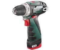Metabo BS Basic Cordless drill driver 2 x 12V 2.0Ah, LC24 Charger Push Style Plastic Carry Case