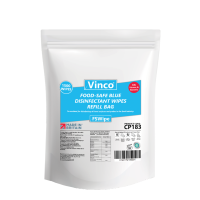 Vinco-FSWipe Food Process Blue Disinfecting Wipe, 2 x 1500/Sheet Refill Bags/Case