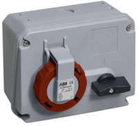 Amphenol 332MHS3W Industrial Switched Interlocked Socket Outlet