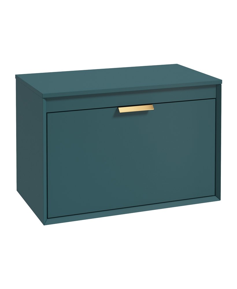 FJORD 80CM UNIT WITH COUNTER TOP GOLD HANDLE MATT OCEAN BLUE