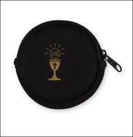 Communion Rosary Purse/Black with Zip   (C6439/BK)