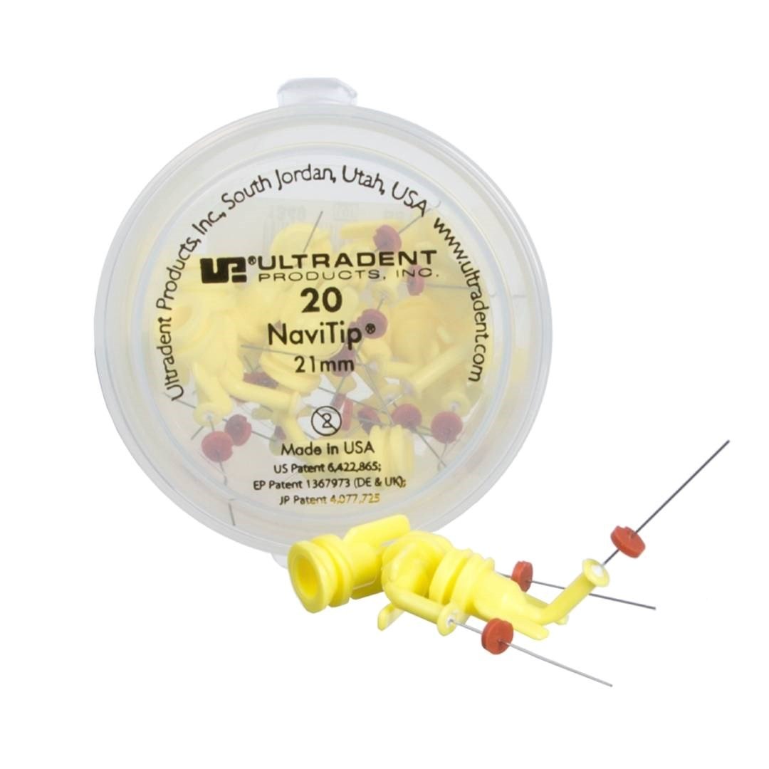 Ultradent NaviTips 30g, 21mm - Pack of 20 - Yellow
