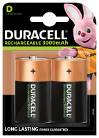 DURACELL RECHARAGEBLE BATTERY SIZE D 3000mAh CARD 2